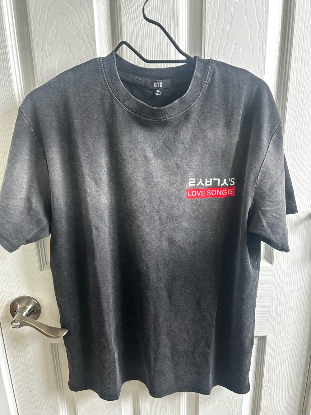 BTS Official Tour Merch MEDIUM Acidwash Black ‘Love Song Is' Graphic Tee